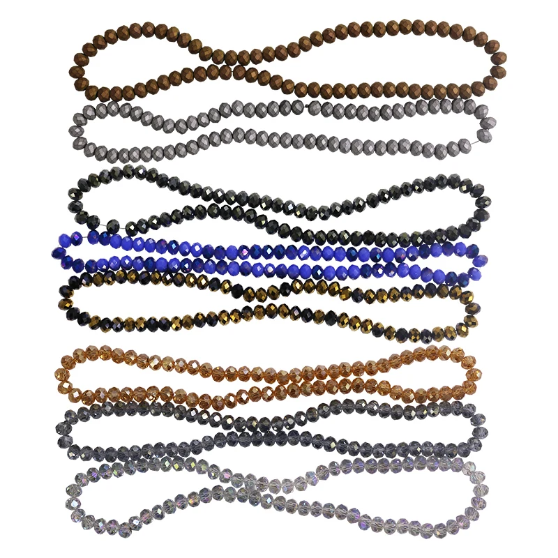 

Hot Sale Men Women Glass Beads Bracele Multi-color Crystal Jewelry Diy Charms Bracelet Necklace Factory Wholesale Price