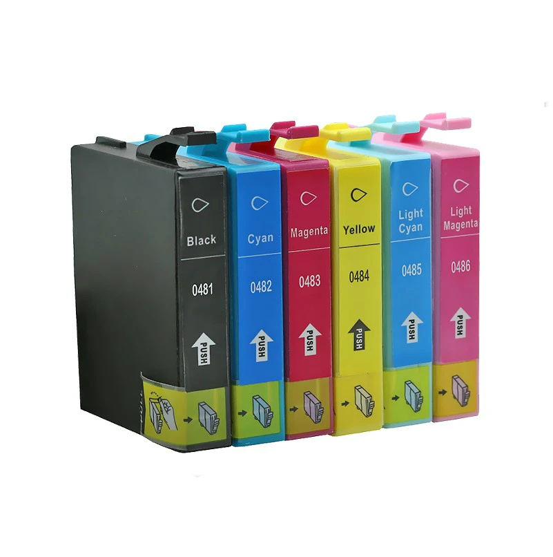 6 шт. T0481 чернильный картридж для epson STYLUS PHOTO R200 R220 R300 R300M R320 R340 RX500 RX600 RX620 RX640