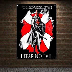 Knights Templar Armor Military Posters Tapestry Wallpapers indoor Decor Retro Crusader Banner Flag Wall Hanging Ornaments Mural
