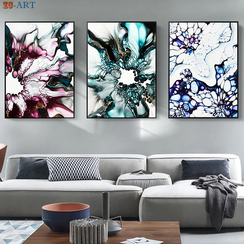 Абстрактная живопись настенные картины искусства Красочный холст больших