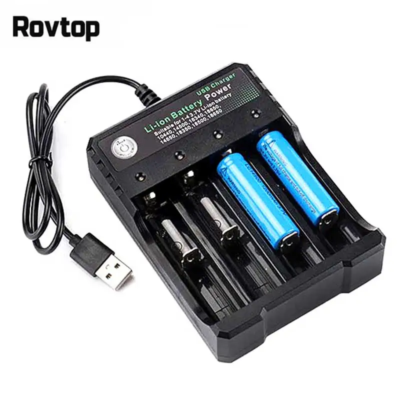 Rovtop 18650 зарядное устройство Черный 2 слота переменного тока 110 В 220 двойной для