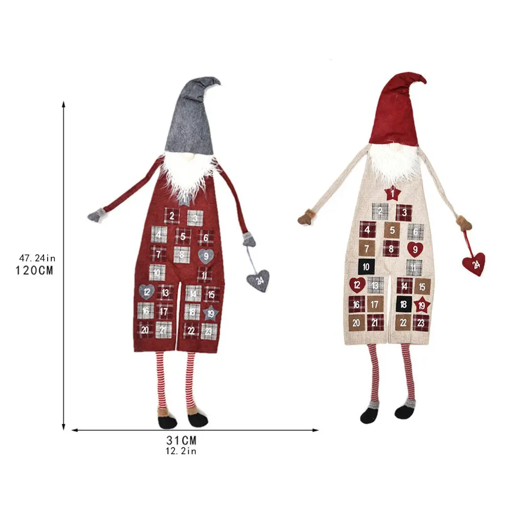 

Christmas Advent Calendar Forest Man Christmas Ornaments Home Living Room Door Wall Party Pendant Decorations For New Year Toys