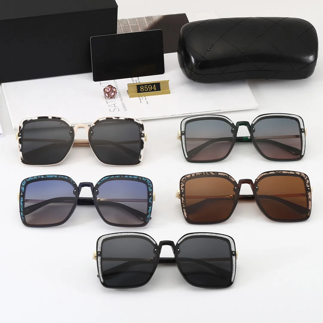 

8594 Star Same Style Square Sunglasses Blackout Thickened Large Frame Sunglasses Uv400 Men's And Women's Luxury Brand Sunglasses