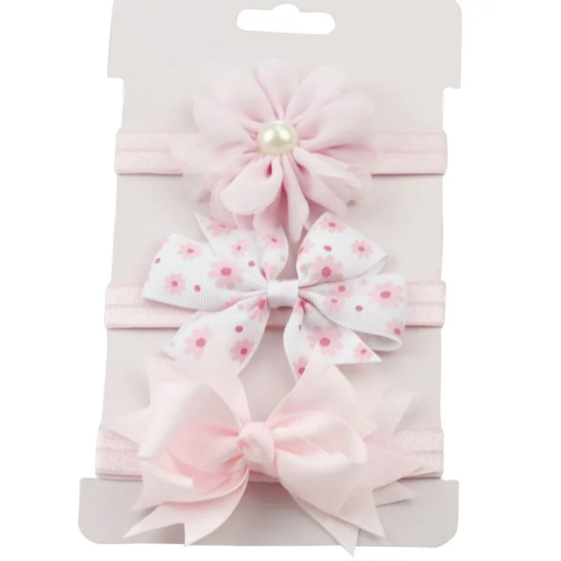 3 шт./компл. для маленьких девочек аксессуары зеленый цветок головная лента с