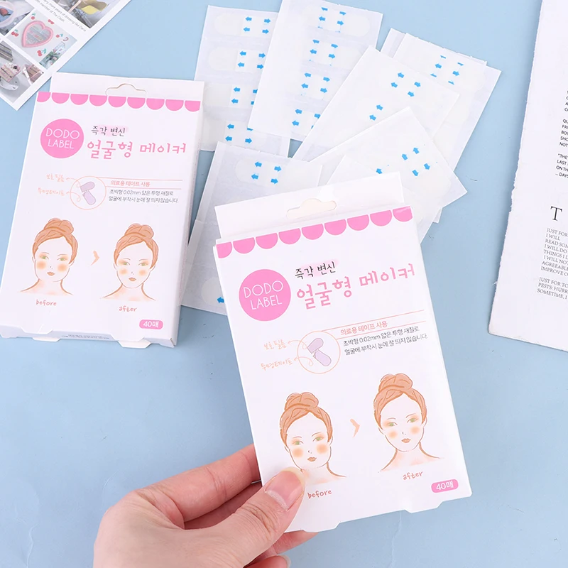 

80Pcs Face Lift Stickers Invisible Waterproof Line Wrinkle Thin Face Facial Line V-Shape Face Lift Tape Scotch for Face