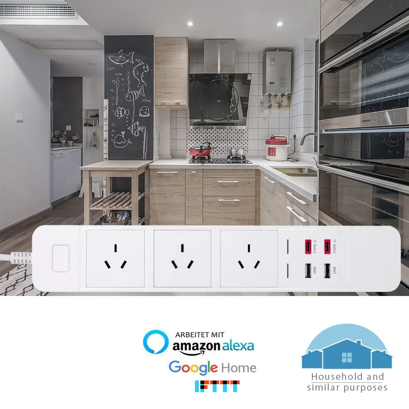 WiFi Smart power Strip внешний разветвитель розетки с usb type-c Защита от перенапряжения «Умная» вилка пульт дистанционного управления для Alexa Google Home