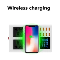 hongmeng multifunctional usb socket wireless charger three in one digital display device for xiaomi iphone 12 phone charger