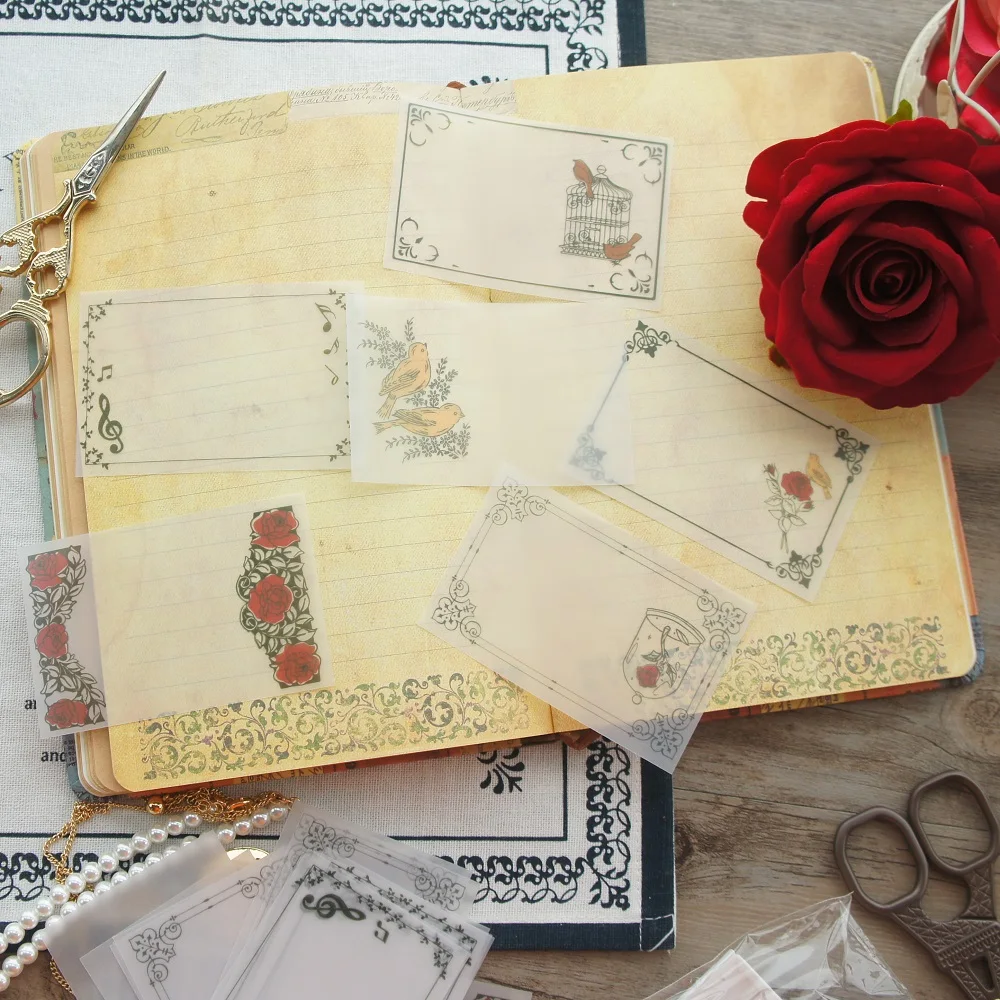 30 шт. бумажные фоны с изображением сказочной рубашки и розы|Крафт-бумага| |