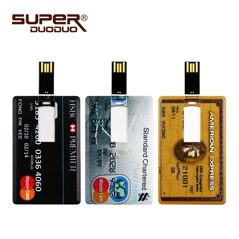 Водонепроницаемая Супер тонкая кредитная карта USB флеш-накопитель 4 ГБ 8 ГБ 16 ГБ 32 ГБ 64 Гб модель карты памяти