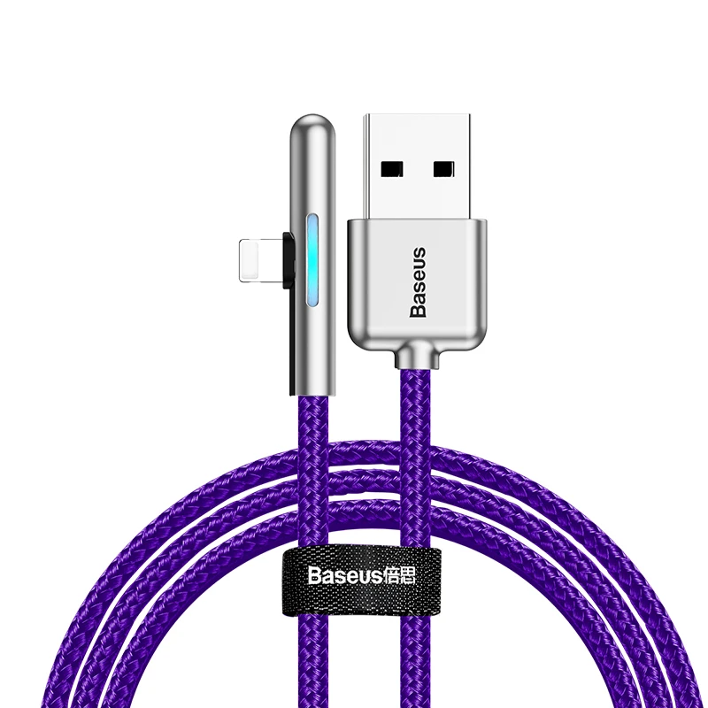 Baseus цветной градиентный светильник USB кабель для iPhone 11 Pro Max 2.4A кабель для быстрой зарядки для iPhone Xs Max Xr X 8 7 6 iPad - Цвет: Фиолетовый