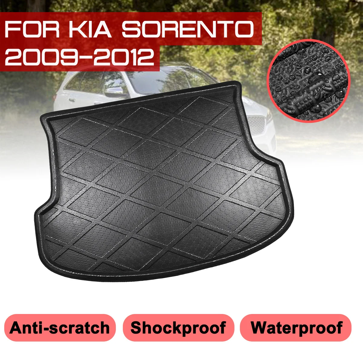 Для KIA Sorento 2009 2010 2011 2012 автомобильный напольный коврик защита от грязи на задний