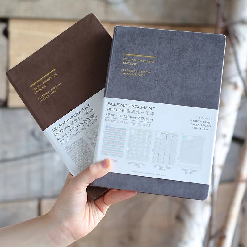 1 шт. A5 дневник stiging Binding notebook Мягкая Ткань Обложка эффективность книга с ежедневным планированием, Еженедельный план, Ежемесячный план внутренние страницы