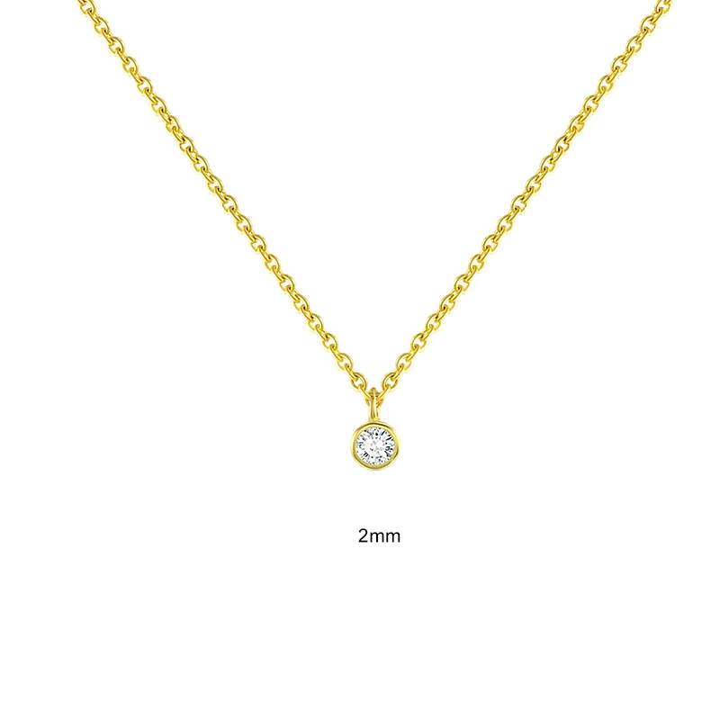 

GS 925 Sterling Silver Shiny Round Zircon Pendant Necklaces Chain Choker Statement Necklace For Women Collares Jewelry Gift