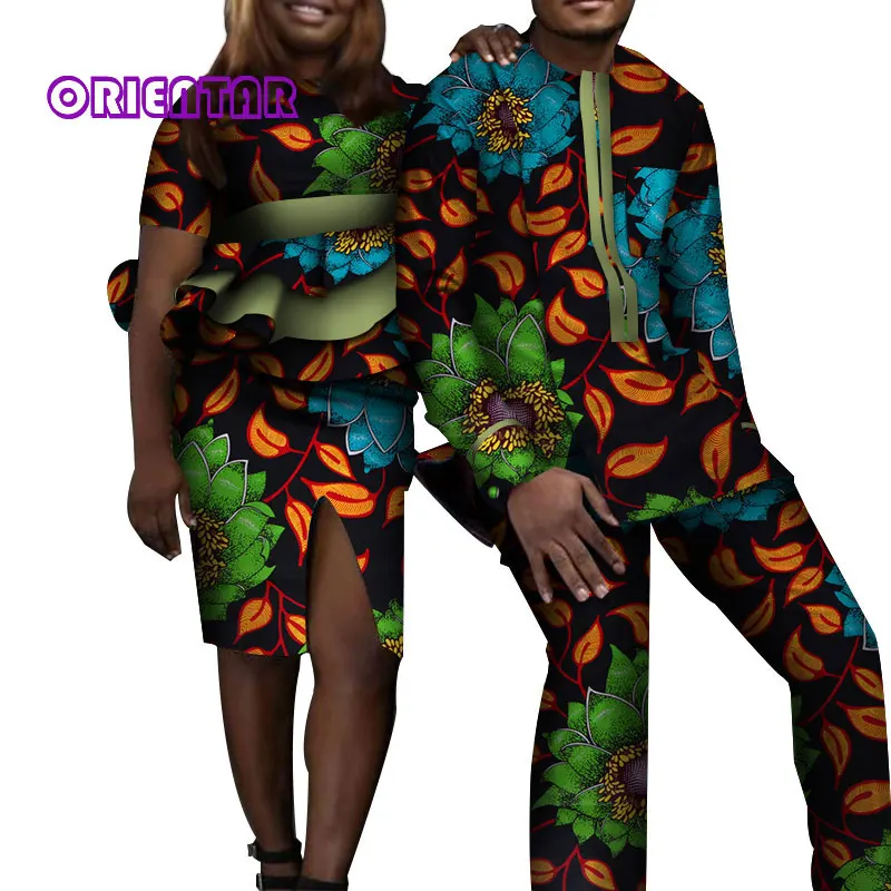 Парная африканская одежда повседневный женский и мужской костюм Bazin богатый