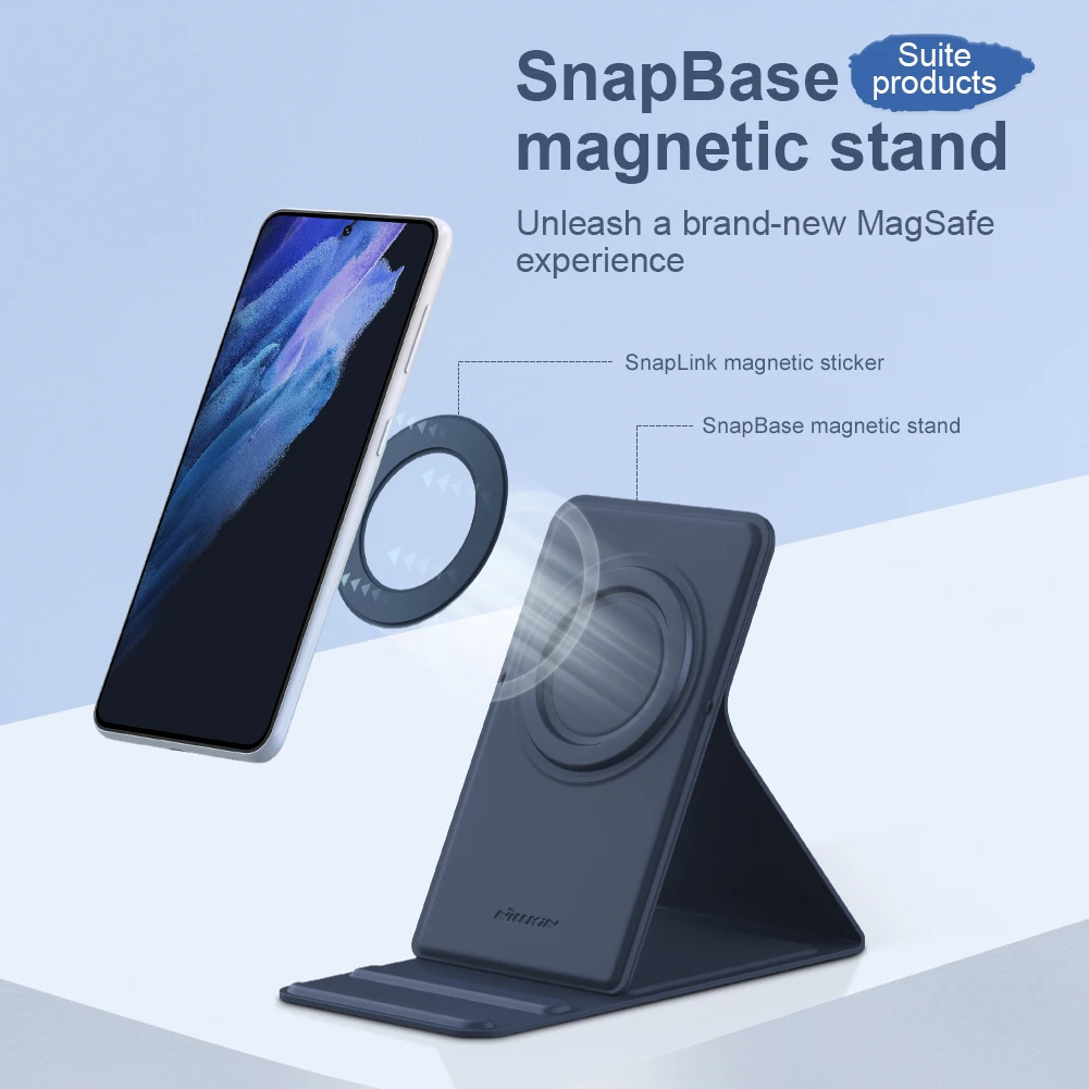 

for iPhone 13 Pro Max Bracket NILLKIN SnapBase Magnetic Stand Suite Silicone Sticker for Redmi Note 11 Pro Mi 11T Pro Holder
