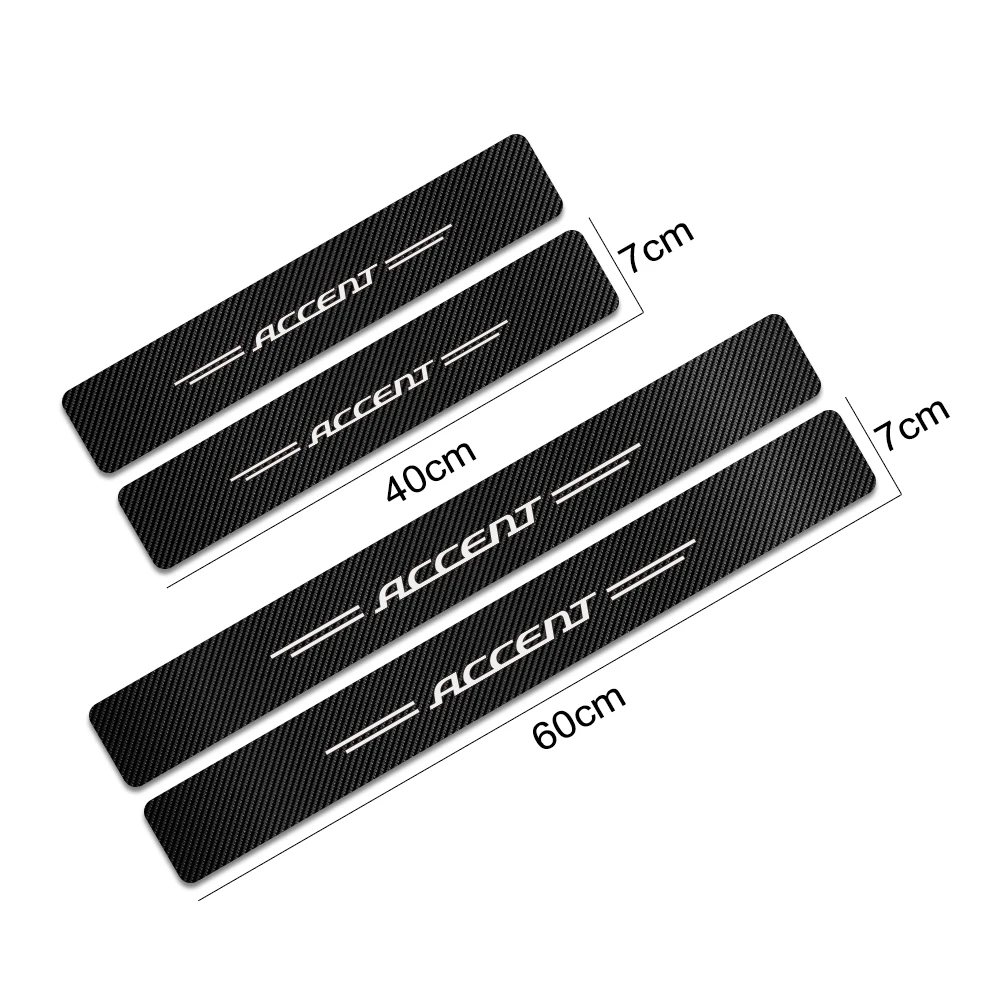 

4PCS For Hyundai Elantra Accent Tucson i40 i30 i10 i20 Veloster IX35 IX20 Solaris Genesis GDi Car Door Sills Sticker Accessories