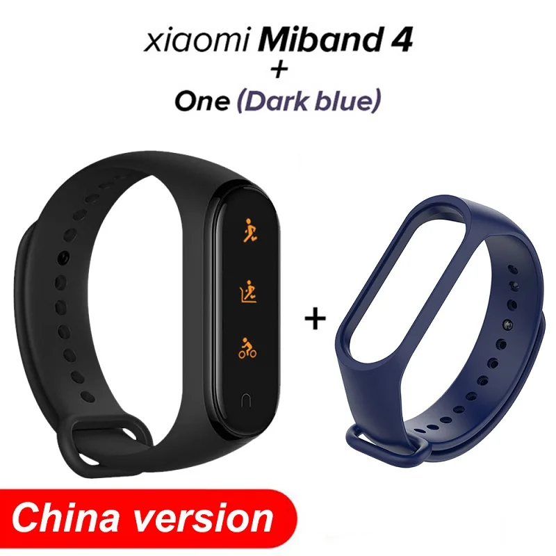 add Dark Blue Strap Глобальная версия Mi Band 4, смарт-браслеты Miband 4, браслет, пульсометр, фитнес, 135 мА/ч, цветной, Bluetooth 5,0, спортивный, водонепроницаемый браслет - Цвет: add Dark Blue Strap