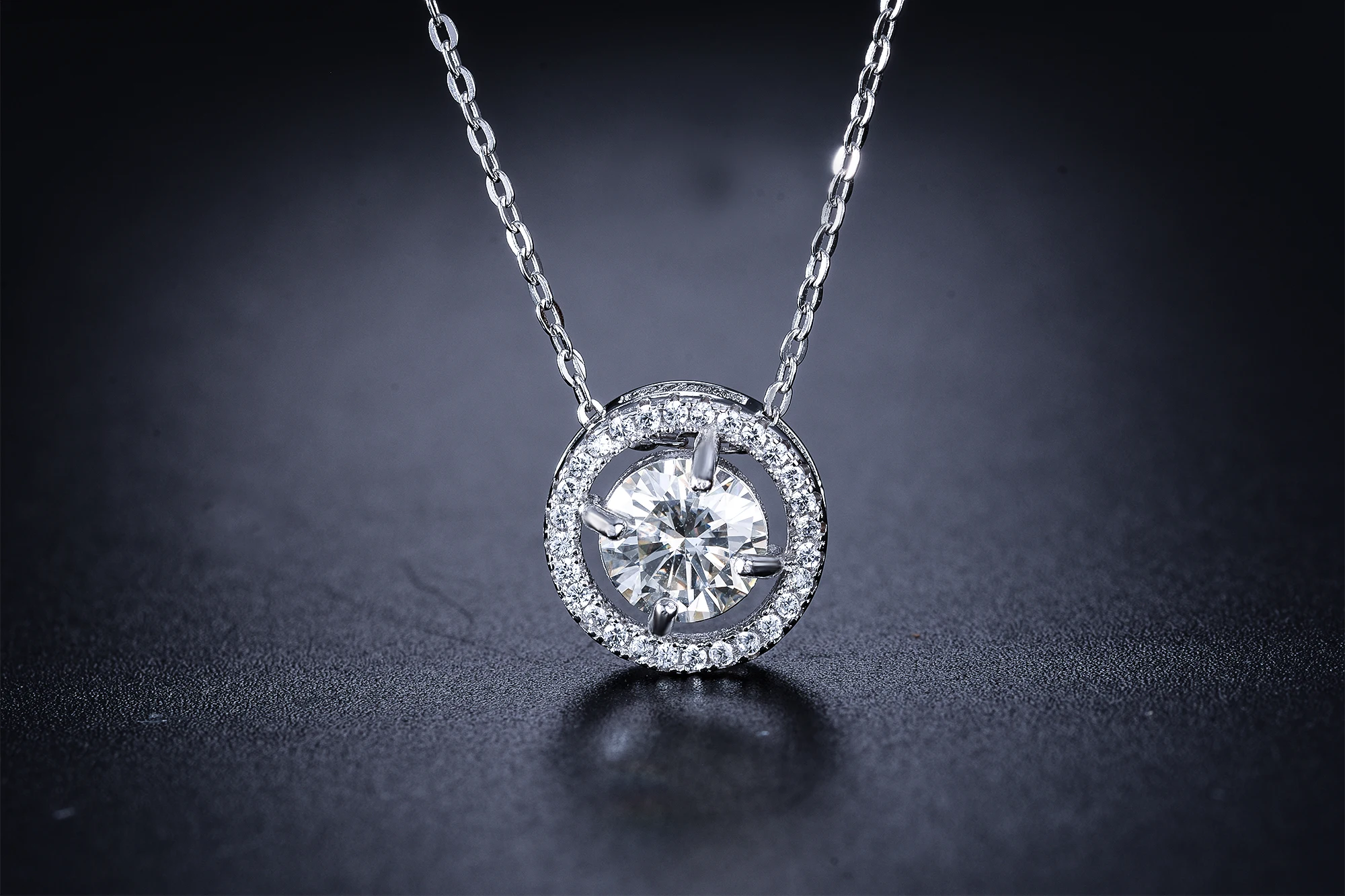 Kkmall магазин круглые серебряные подвески с муассанитом карат Роскошные ювелирные