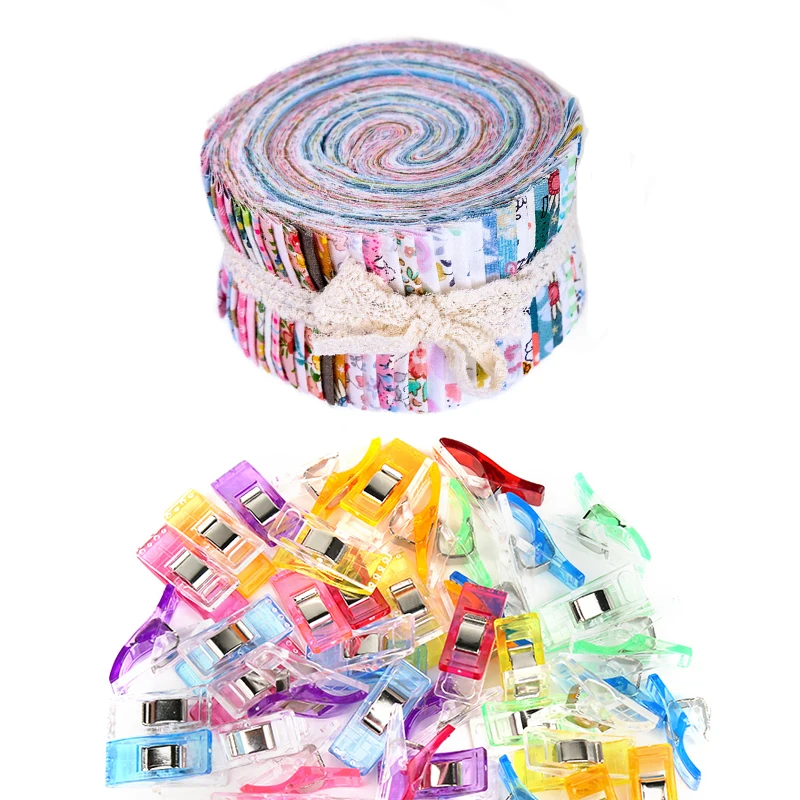 

Dailylike Roll Up Cotton Fabric Quilting Strips Patchwork Cotton Quilting Fabric With Different Patterns And Sewing clips