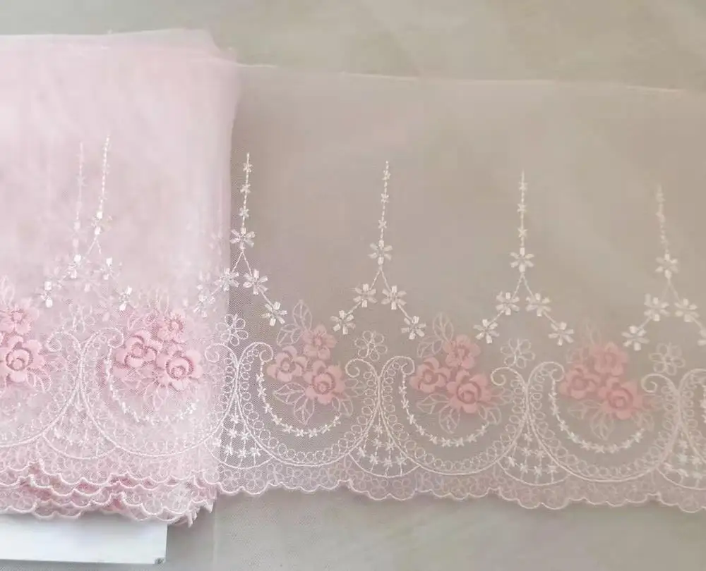 3 цвета 2 ярда кружевная отделка Цветочная вышивка тюль кружево 6 29 дюйма в ширину