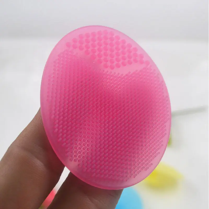

Random Baby Soft Skin Scrub Magic Silicone Oval Blackhead Remover Facial Brush Baby Head Washing Skin Care Soft Cleansing Pad