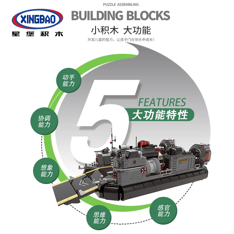 XINGBAO XB-06019 строительные блоки подлинные военные серии десантный транспортный