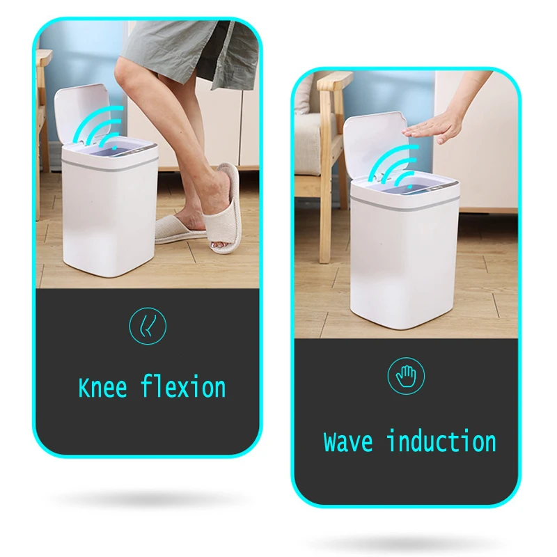 

Умное мусорное ведро с датчиком движения, бесконтактная Автоматическая урна для мусора, широкий сенсор, экологически чистый, для кухни