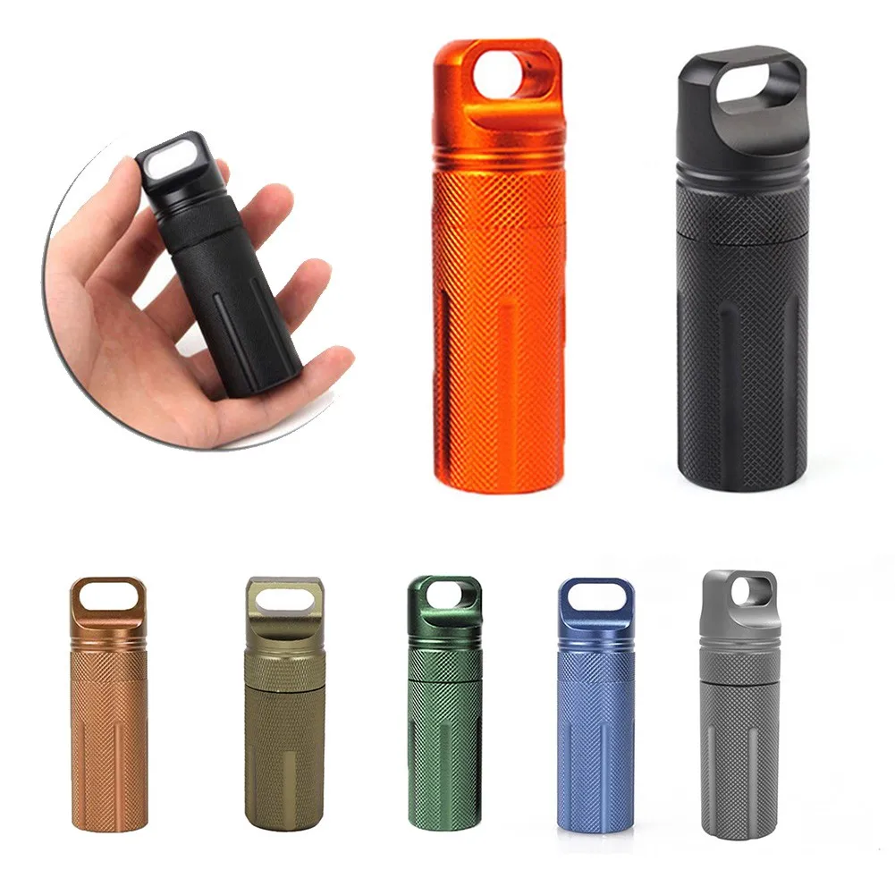 

Outdoor CNC Waterproof Emergency First Aid Survival Case Camping Sealed Bottle Storage Tank Camping Tank Box For Cigarettes