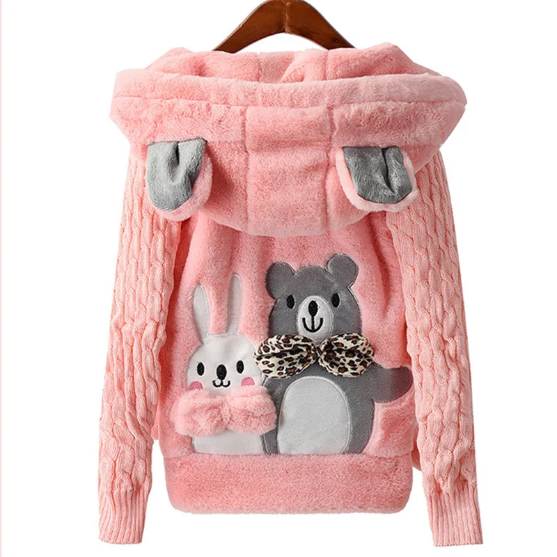 От 2 до 12 лет 2020 на осень и зиму для девочек шерстяное пальто в виде кролика куртка