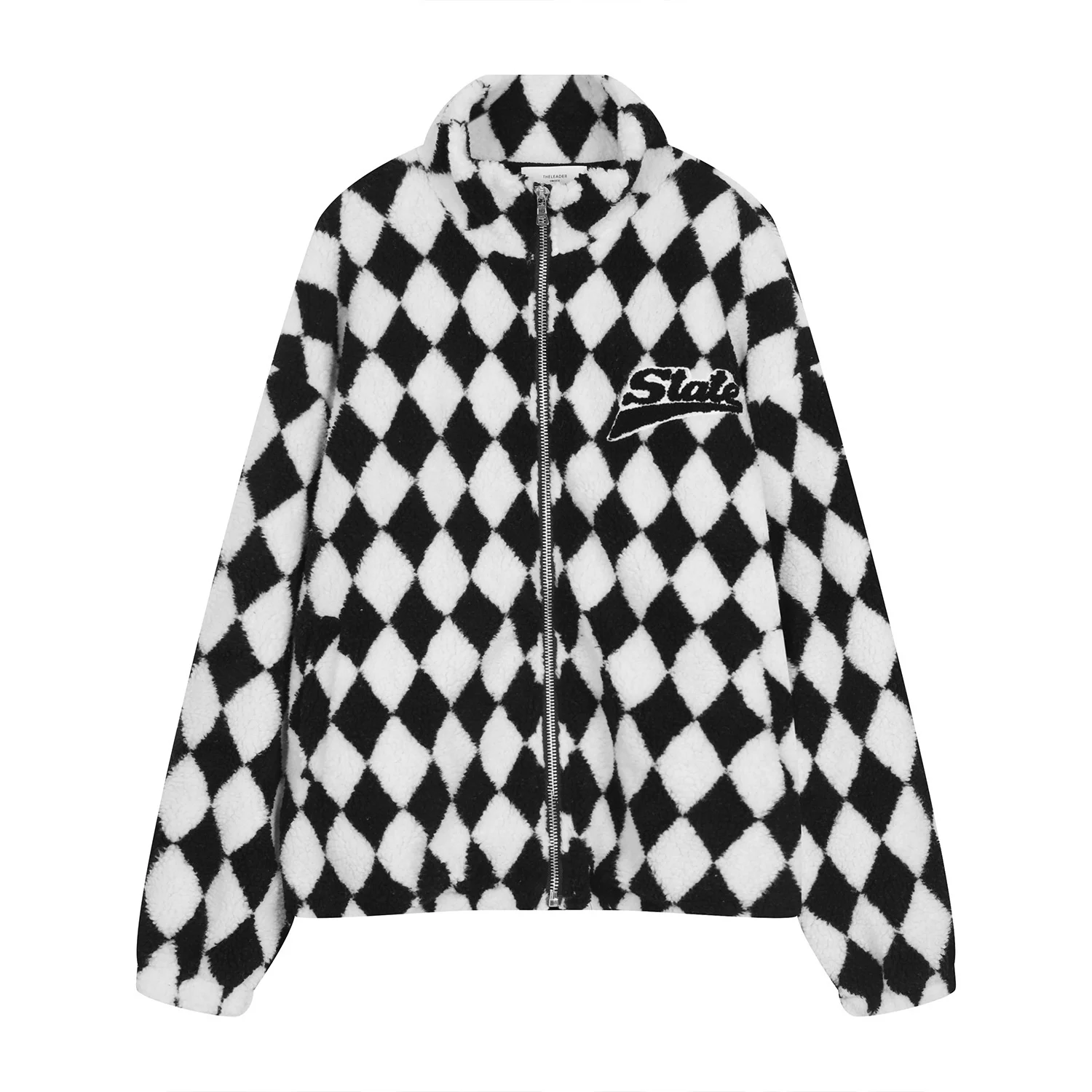 

Зимняя мужская куртка из искусственной овечьей шерсти, черно-белая клетчатая Удобная Повседневная Свободная Меховая куртка большого разме...