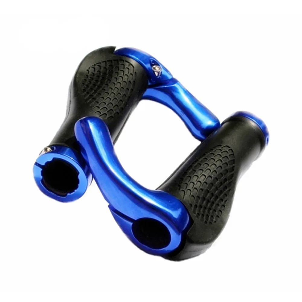 Blue 1 пара MTB Горный/дорожный велосипед велосипедный замок на сплав резиновый руль крышка ручка рожки руля велосипедные части для велосипедов - Цвет: Blue
