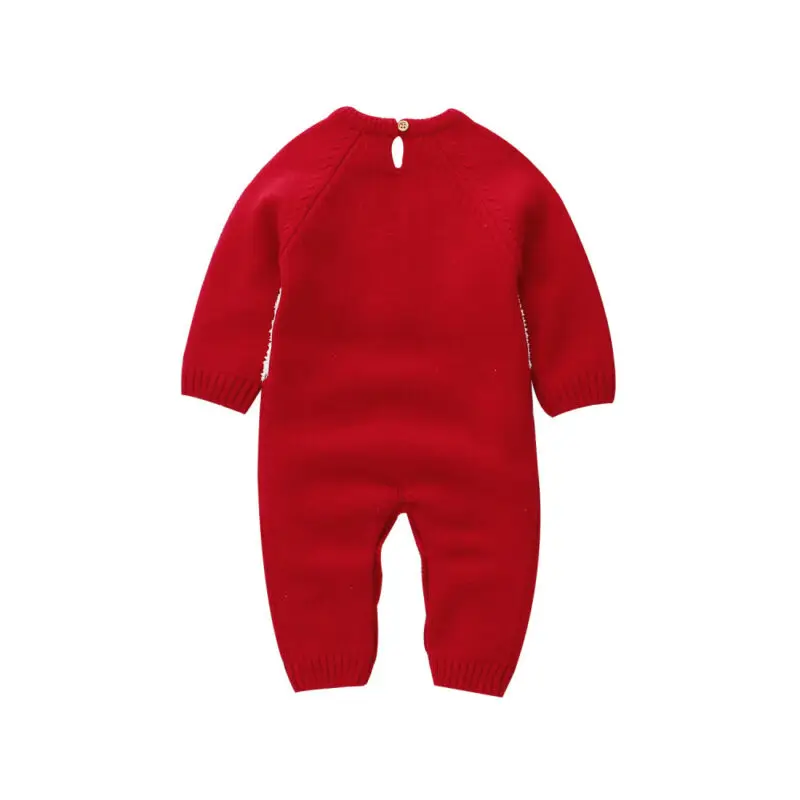 

Goocheer Baby Romper Christmas Newborn Knitted Baby Clothes Xmas Baby Boy Clothes Santa Baby Costume Toddler Jumpsuit