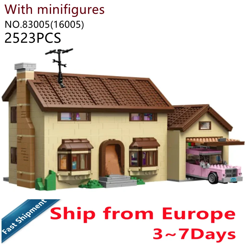 Конструктор креативная архитектура городской уличный вид кирпичи Симпсоны дом