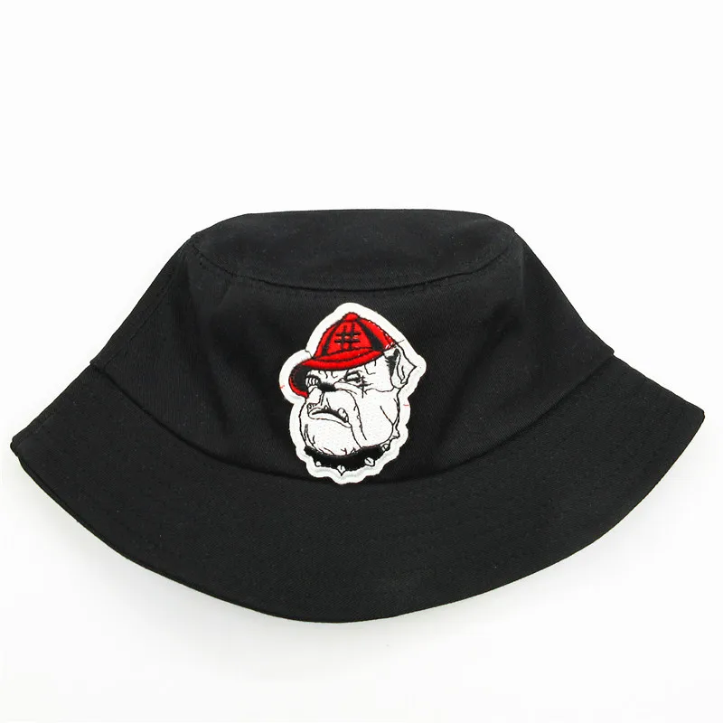 

2021 Cartoon Big Dog Embroidery Cotton Bucket Hat Fisherman Hat Outdoor Travel Hat Sun Cap Hats for Men and Women 242