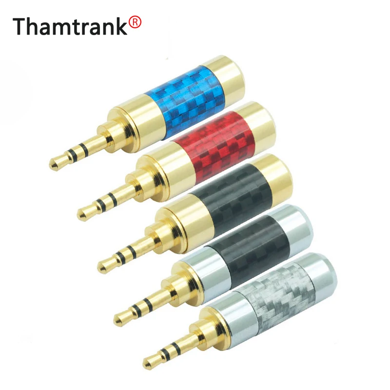 100 шт./лот стерео джек 2 5 мм 3 полюсная штепсельная Вилка из углеродного волокна