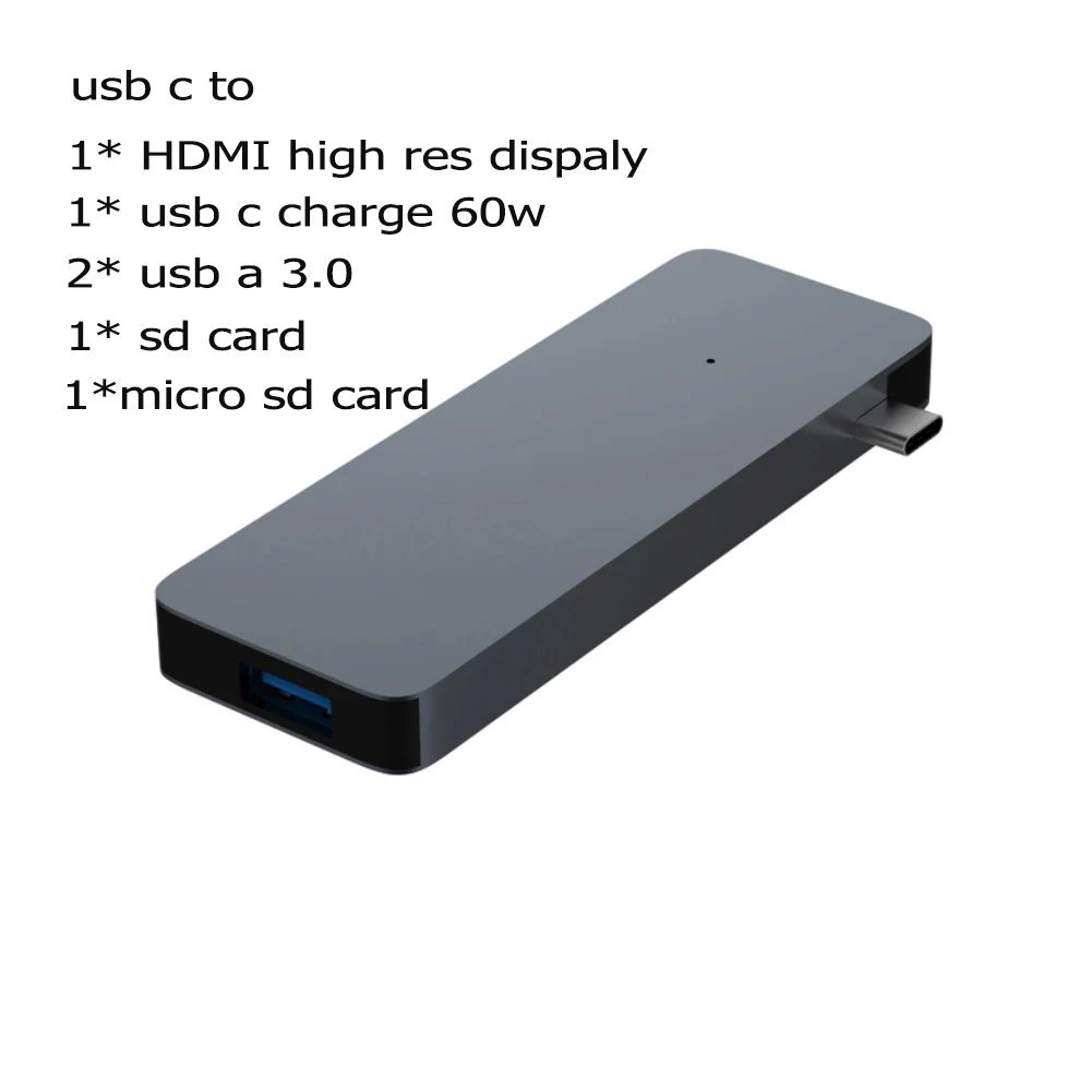 

6in1 USB C HUB Type c to HDMI 4K card reader for macbook and laptop