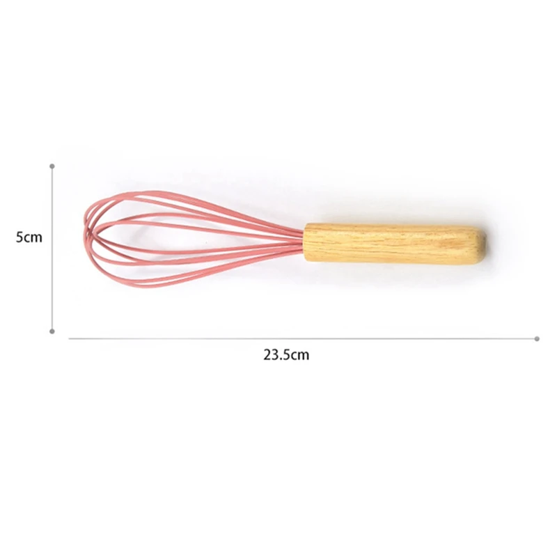 

Egg Beater Wood Handle Egg Whisk Kitchen Utensils Manual Cream Butter Whisk Egg Mixer Silicone Kitchen Whisk Egg Cooking Tools