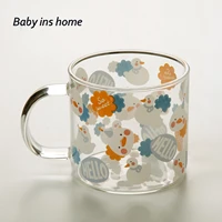 creative glass mug breakfast mlik coffe cup kawaii mug duck pattern household couple water cup drinkware cartoon salad bowl