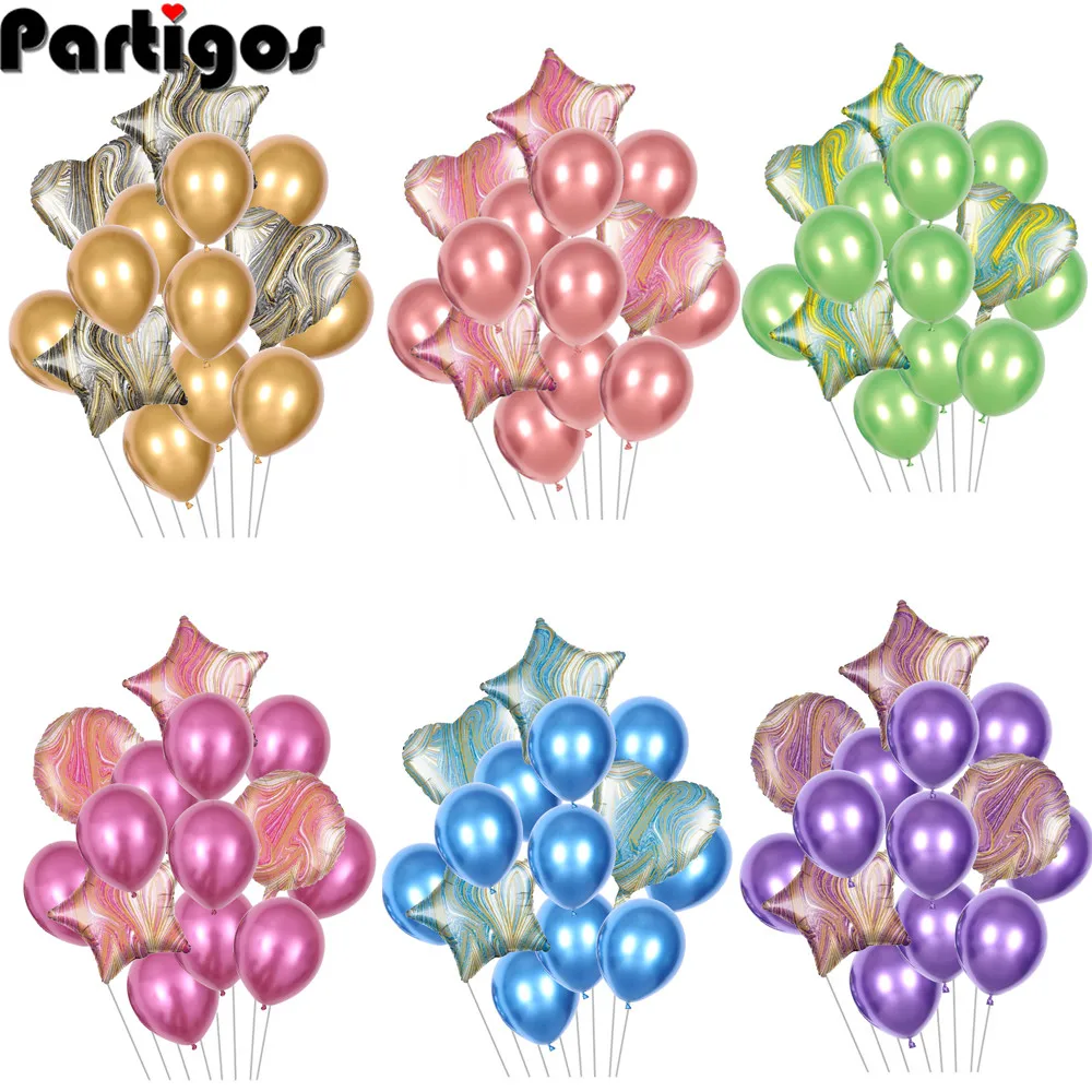 14 шт./компл. 18-дюймовый мраморный Агат в форме сердца диагональ 10 дюймов