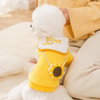 lovely dog sweater spring and autumn cat clothes warm and thick pet teddy bear small puppy cat winter clothes small dog clothes