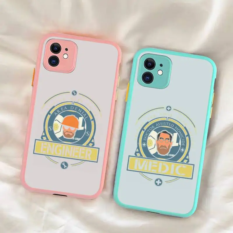 

Yinuoda Team Fortress 2 Phone Case for iPhone X XR XS 7 8 Plus 11 12 13 pro MAX 13mini Translucent Matte Shockproof Case
