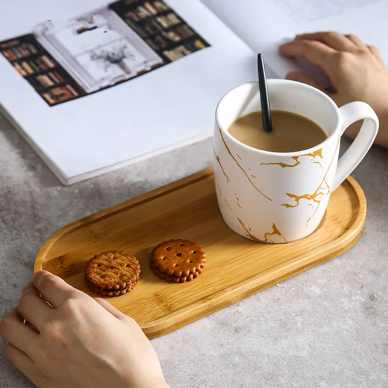 Черно-белая мраморная Золотая керамическая кофейная чашка в скандинавском стиле