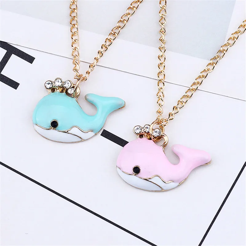 Ожерелье ZRM Стразы ожерелье с Китом Очаровательное подвеской в виде рыбки из
