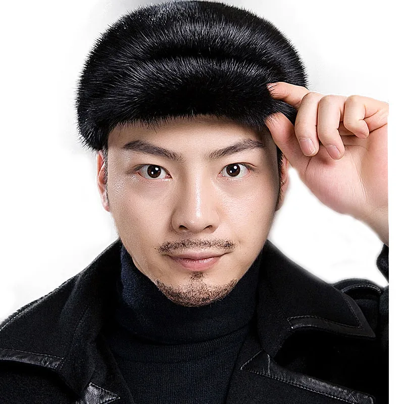 Мужская шапка из меха норки теплая Русская Шапка на осень и зиму|Мужские шарфы| |