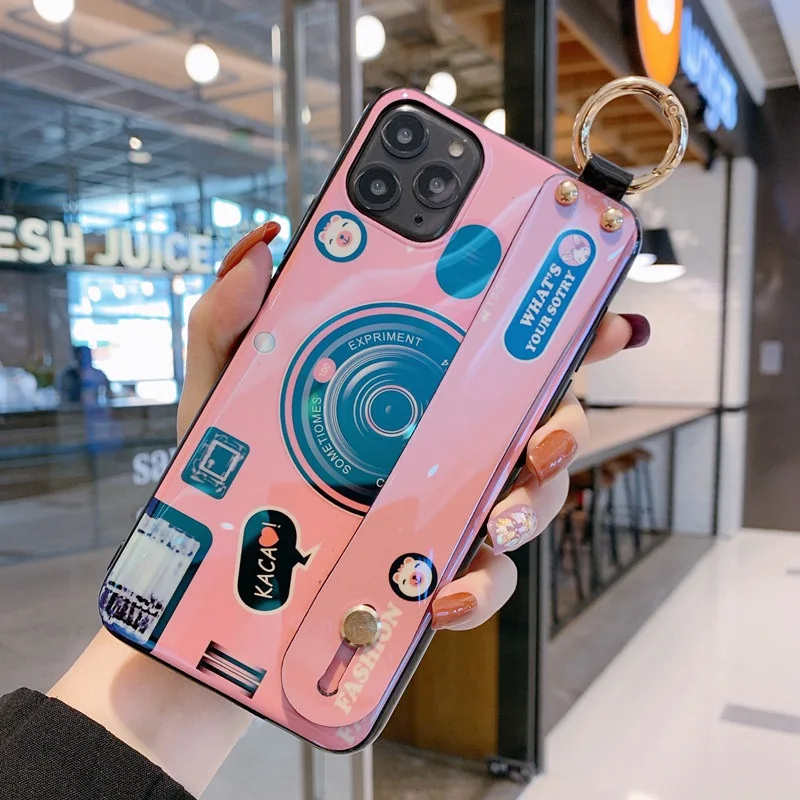 Роскошный ремешок для камеры Blu-Ray TPU чехол телефона iPhone 11 Pro X S MAX s 8 7 6 6s Plus задняя