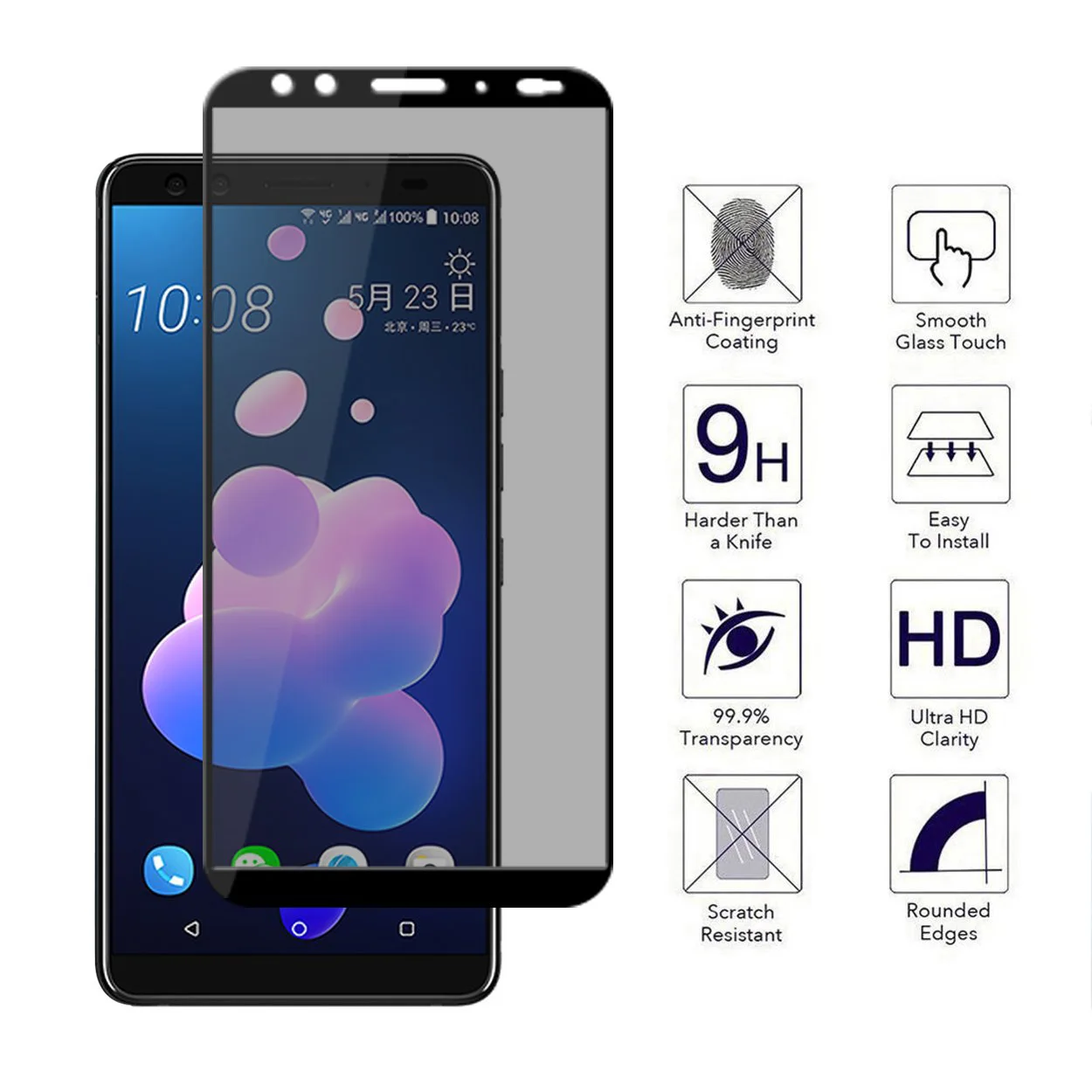 9H полное покрытие надежное закаленное стекло для htc U11 U12 PLUS антибликовое протектор экрана для htc U11 глаза анти шпионская защитная пленка