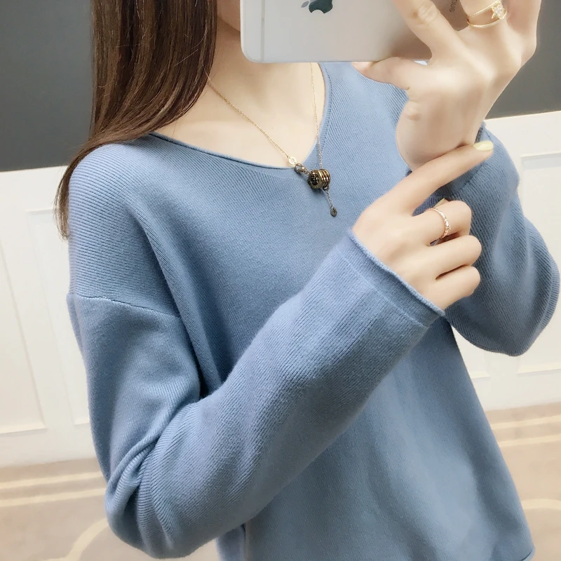 3236 - Real-time V-collar knitted sweter 36 [G Zone 11]ag | Женская одежда