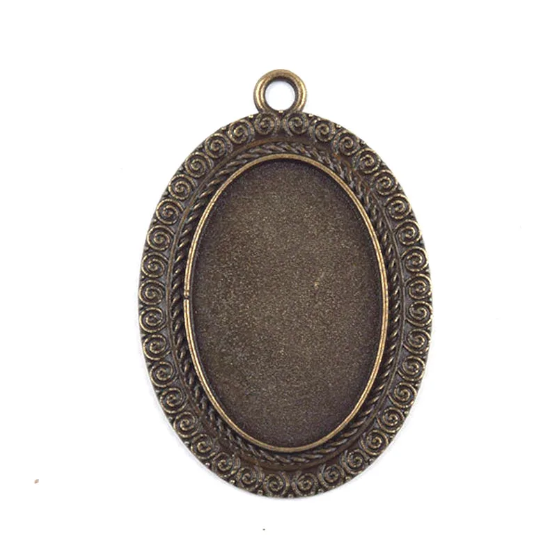 

Antique Bronze Cabochon Setting Pendant Trays Blanks Bezel Inner 20*30mm Women Jewelry Findings Accessories Wholesale 10pcs/lot