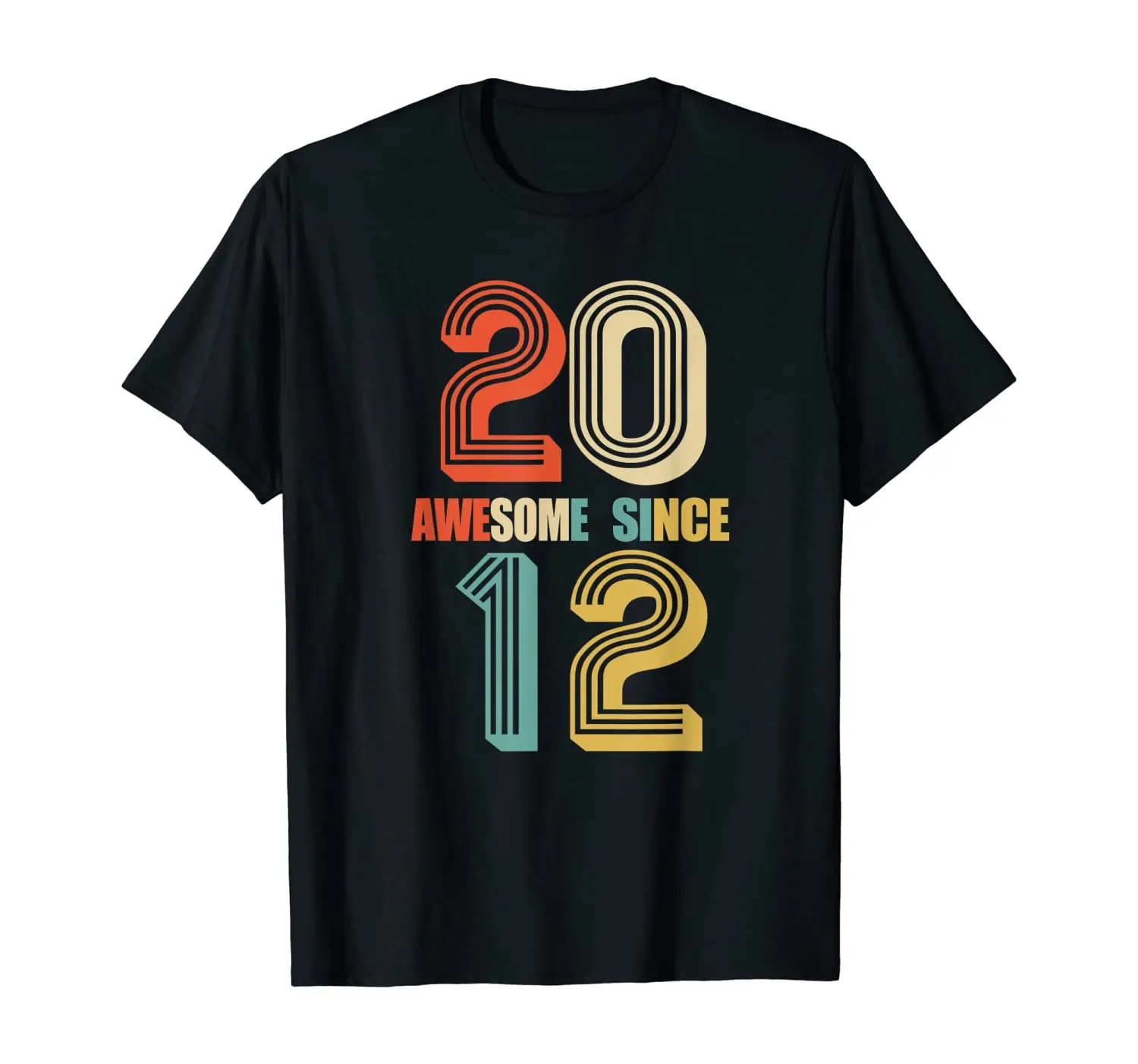 

Awesome Since 2012 T-Shirt 2020 Summer Hot Sales Harajuku T Shirts Breathable Short Sleeve T-Shirt