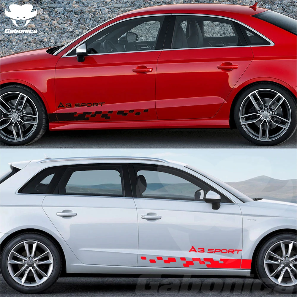 Автомобильная дверь боковая флейта наклейка для Audi A1 A2 A3 8P 8V 8L A4 B5 B6 A5 A6 C5 C6 C7 A7 A8 Q2 Q3